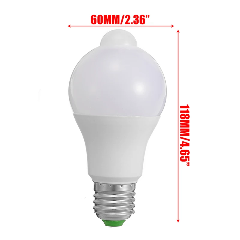 1 шт. светодиодный лампы светильник лампочка с радар движения Сенсор детектор 12W