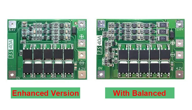 3S 40A 18650 литий ионная батарея зарядное устройство Защитная плата Pcb Bms для