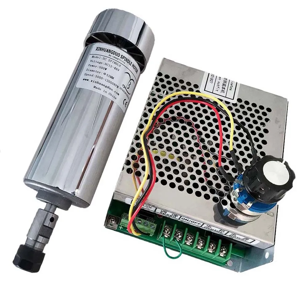 package 4 С воздушным охлаждением 0.5kw CNC spindleMotor Kit ER11 патрон 500 Вт мотор шпинделя+ регулятор скорости питания для гравировки - Цвет: package 4