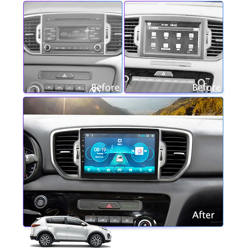 Для KIA Sportage 4 2016 2017 2018 KX5 автомобильное радио мультимедийный видеоплеер GPS и 360