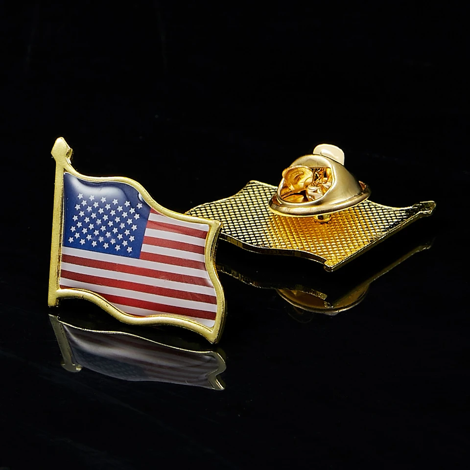 5 шт. лацкан с флагом США 3D стиль машущий значок флаг страны булавка Ювелирное