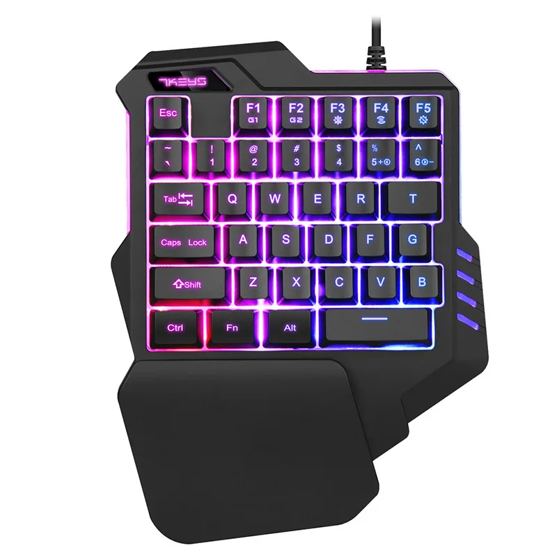 

One-Handed Gaming Keyboard RGB Backlit Portable Mini Gaming Keypad Ergonomic Game Controller for PC for PS4 for Xbox Gamer Keyb