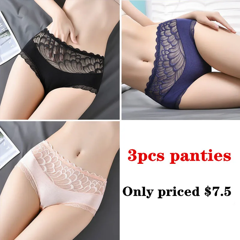 

Комплект из 3 предметов, стильная женская обувь из хлопка, с сеткой, прозрачные трусики нижнее белье Мода с низкой посадкой, женское нижнее б...
