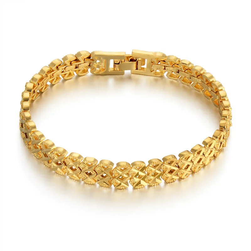 Мужские и женские браслеты с цепочкой 9 мм крест звезда золотой цвет модные