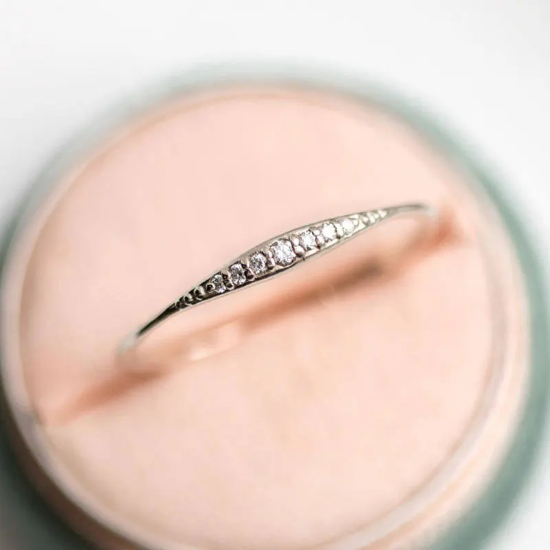 Модные минималистичные кольца CZ для женщин обручальные тонкие ювелирные изделия