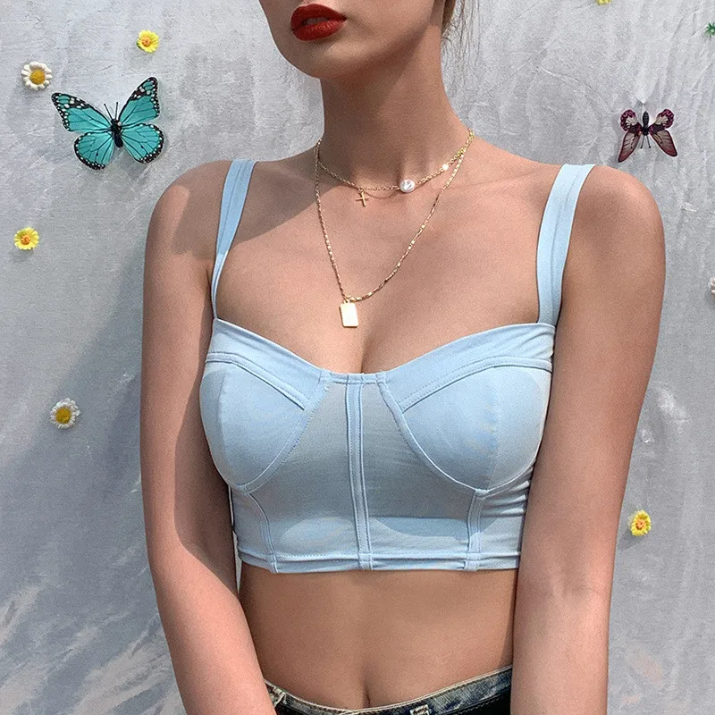 

Fashion Women Summer Sexy Strappy Crop Cami Bralet Bustier Bra Vest Blouse Tops