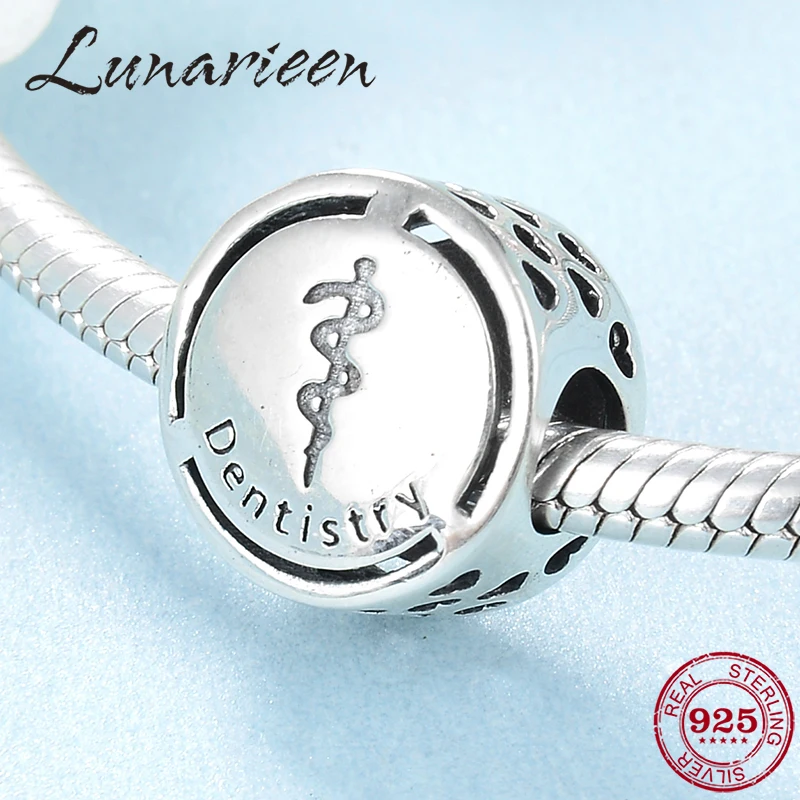 Подлинная успешная карьера знак стоматологии 925 пробы Серебряный Бисер