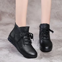 black sneakers leather ballet womens shoes 2021 fashion ladies formal shoes comfort ankle boots