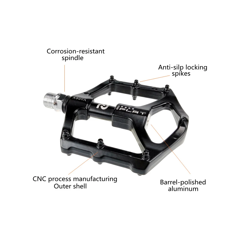 Ultra-light Bicycle Pedals Aluminum Alloy Black Mountain Bike Flat Big Foot Road Mtb Accseeorios Part | Спорт и развлечения