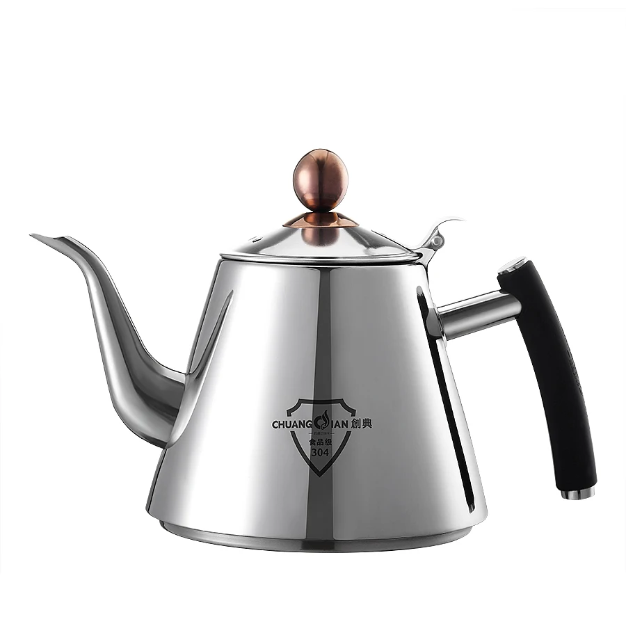 

Stainless Steel Teapots Home Simple Samovar Thick Flat Bottomed Tea Cookers Large Boiling Kettles Tetera Stove Kettle EI50TP