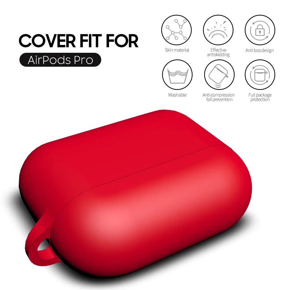Силиконовый чехол для AirPods Pro 3 с защитой зарядки, ультратонкий ковер AirPods3 AirpodsPro с карабином на крючке.