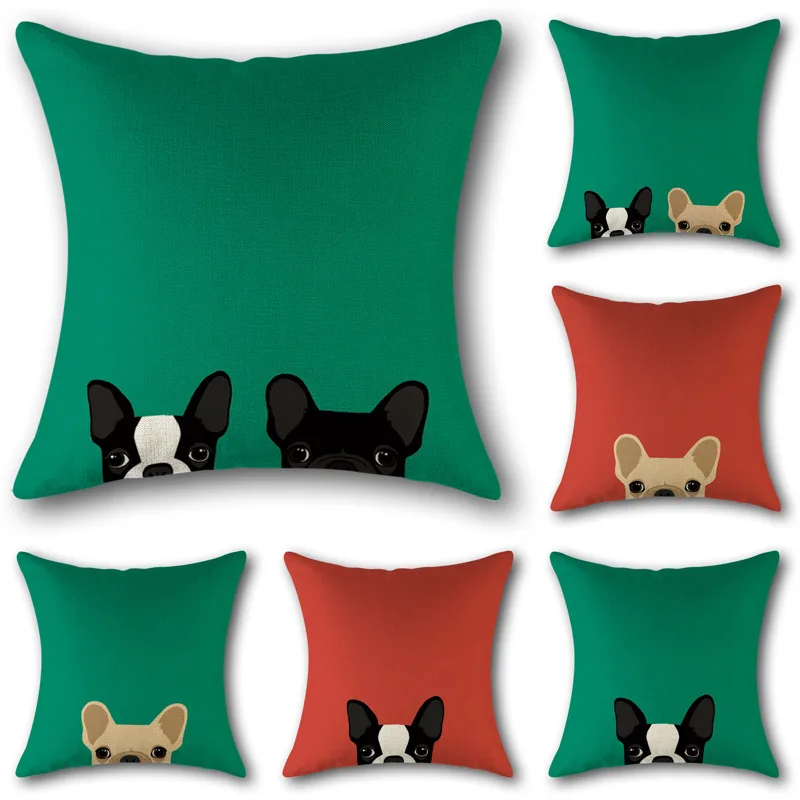 

Женская наволочка для подушки с милыми собаками, наволочка для домашнего стула, декоративная квадратная наволочка для подушки