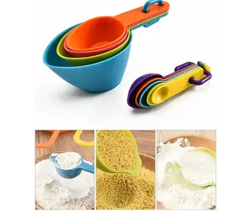Plastic Measuring Spoons Set Kitchen Measuring Cups for Dry Liquid Ingredients Wholesale Baking Utensil Tools SN3656