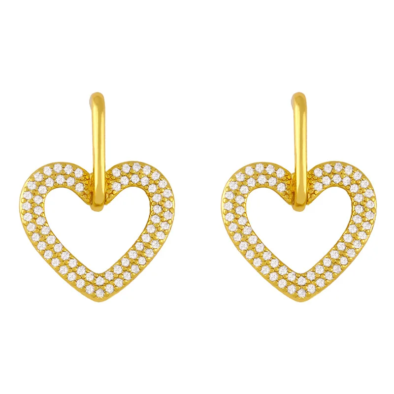 

Fashion Delicate Shiny Cubic Zirconia Star Dangle Earrings Gold Geometric Metal Style Earirngs For Women Jewelry 2021