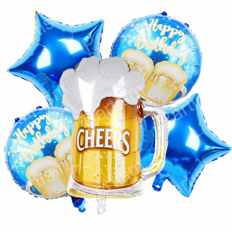 Набор воздушных шаров Пиво ура 5 шт. украшения для летней вечеринки подарки на