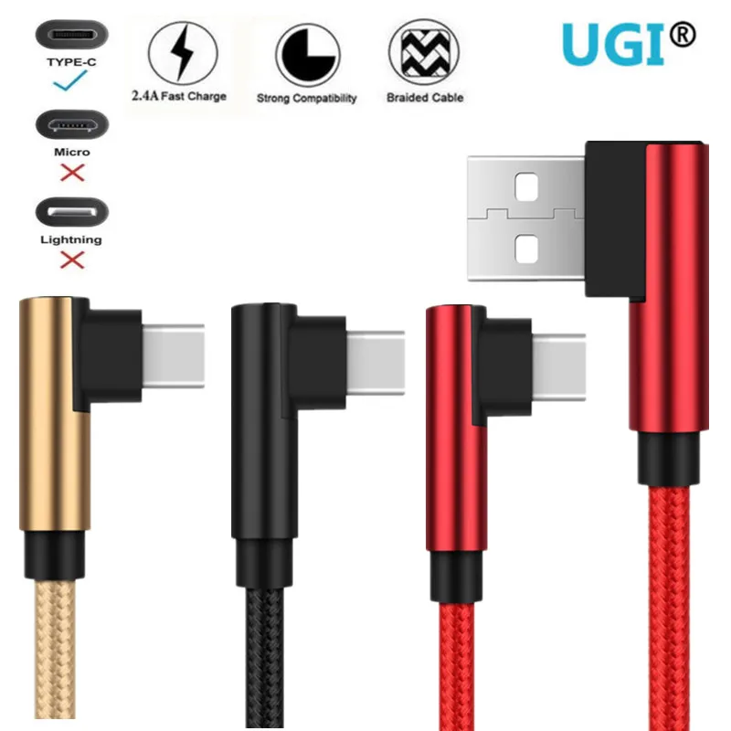 Высокопрочный Плетеный локоть 90 ° кабель 2A быстрое зарядное устройство Micro USB usb