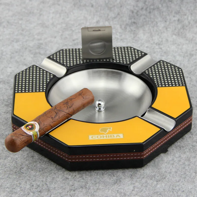 Пепельница для сигар COHIBA Gao Xiba из цельного дерева, пепельница, модная восьмиугольная чашка для сигарет с поясом