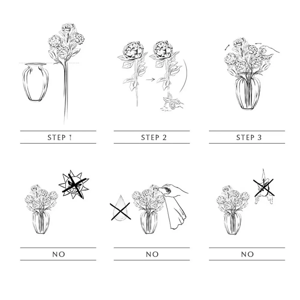 

5 Pcs Artificial Peony Branches Display Bouquet Simulation Flowers Outdoor Wedding Decoration