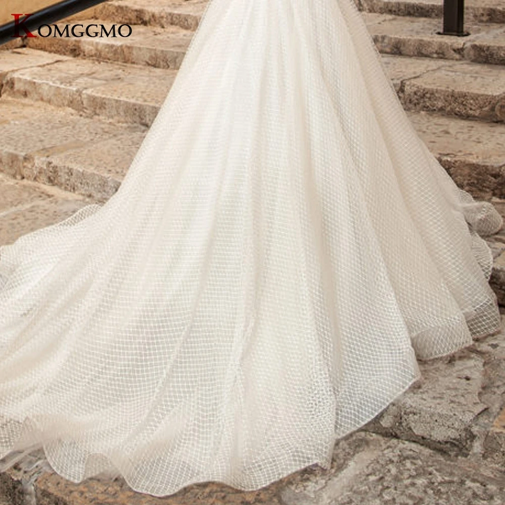 

Vestido De Noiva 2021 New Arrival Boat Neck Lace Appliques Tulle Wedding Dress Elegant Off The Shoulder Backless Bridal Ball Gow