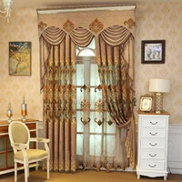 2021 new curtain fabric high end luxury water window valance soluble embroidered curtains for living room bedroom dining room