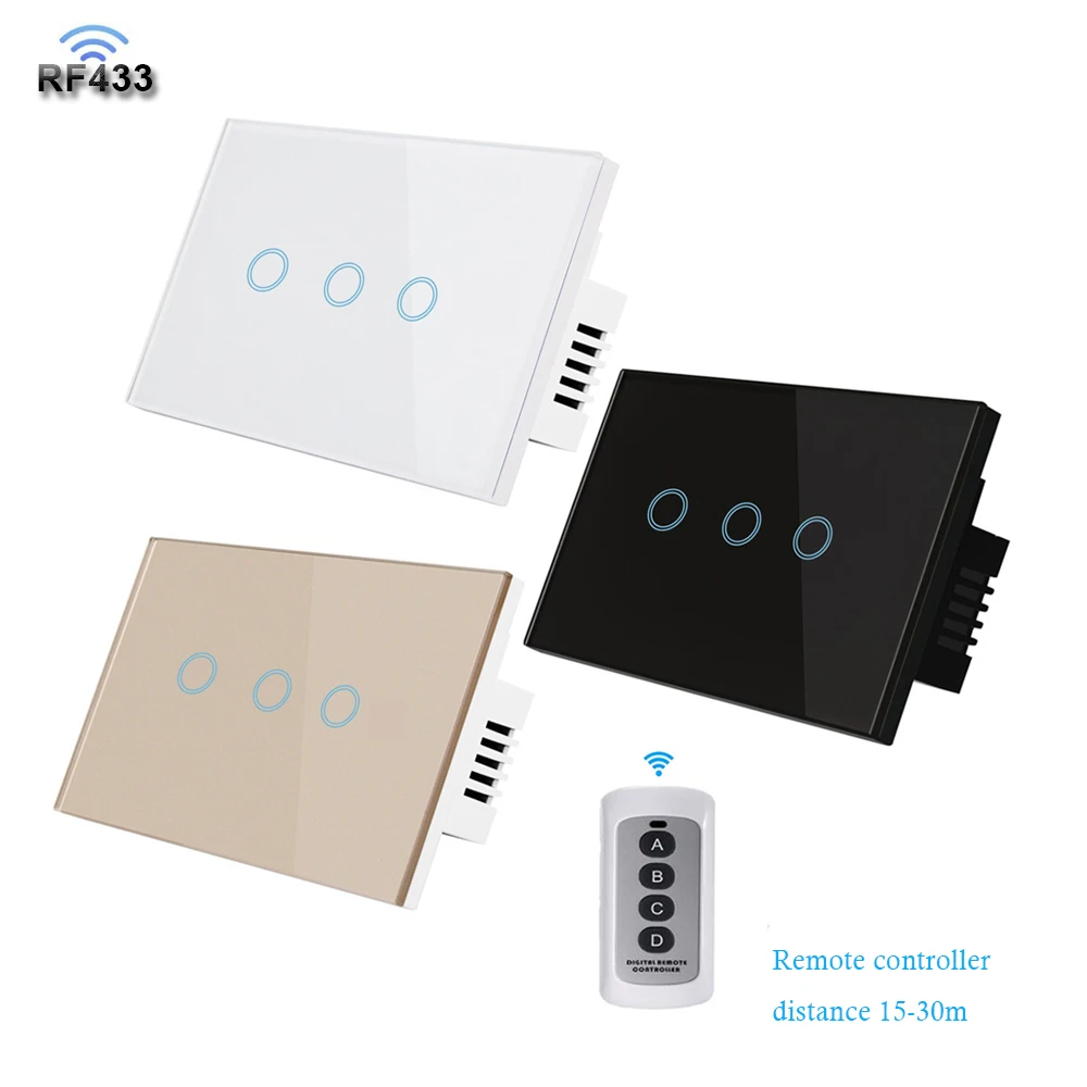 RF433 настенный светильник ель света с сенсорным экраном выключатель
