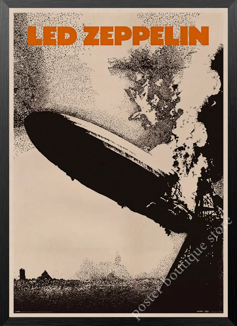 Светодиодный плакат Zeppelin Rock Music, Jimmy Page, rober Plant, винтажный домашний декор, настенные наклейки, 9 процентов/5