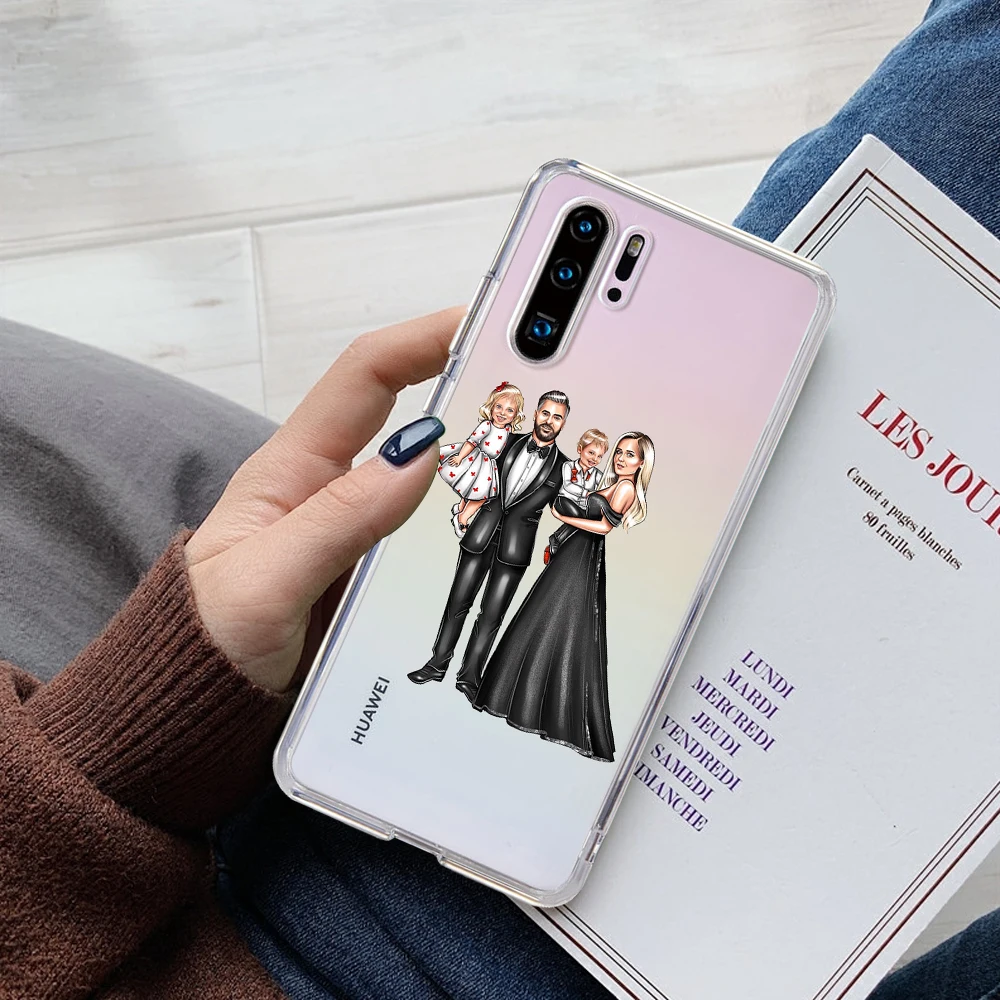 

Luxury Super Mom Baby Girl Dad phone case For Huawei P40 Lite Case P20 P30 Pro P10 Honor 8X 10 20i For Huawei Mate 20 Funda Capa