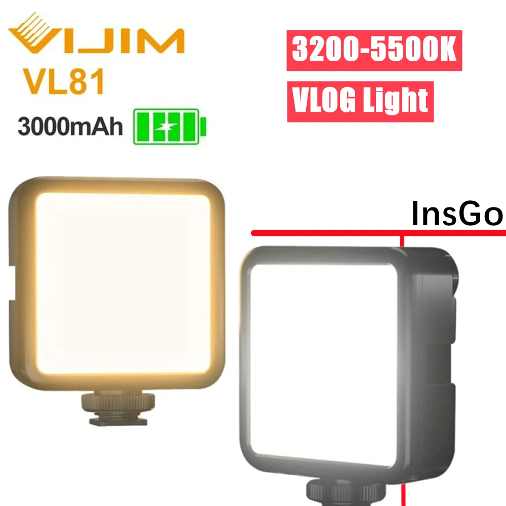 

Светодиодная лампа VIJIM VL81, 3200-5600K, 6,5 лм, 3000 Вт, с холодным башмаком