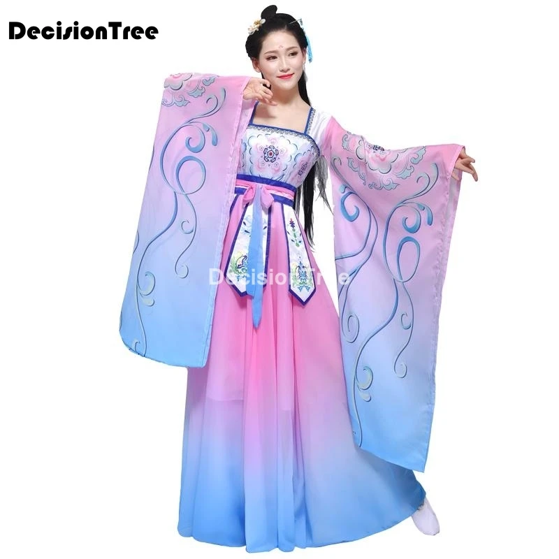 2021 Древний китайский костюм женский сценический наряд hanfu атласное китайское