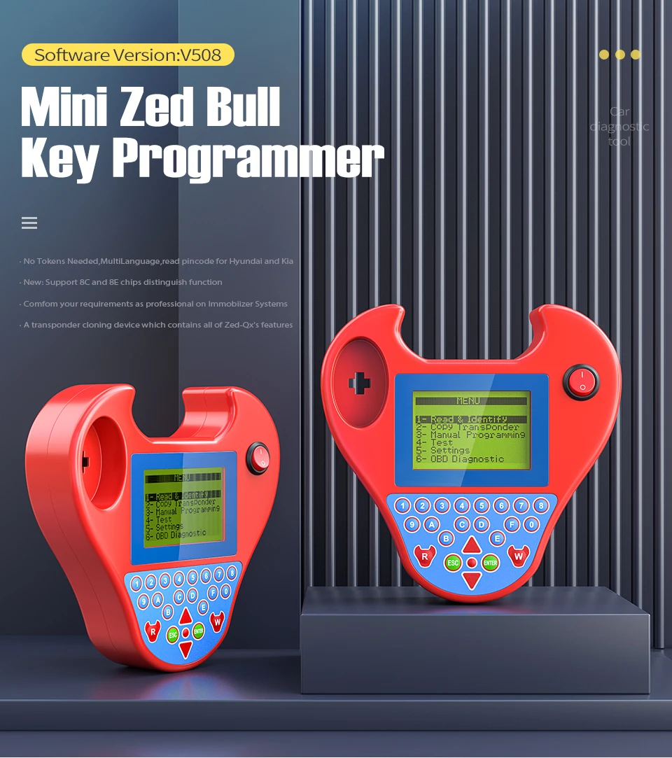 Программатор ключей obd 2 Mini ZedBull V508 умный транспондер для VAG BMW автомобильный