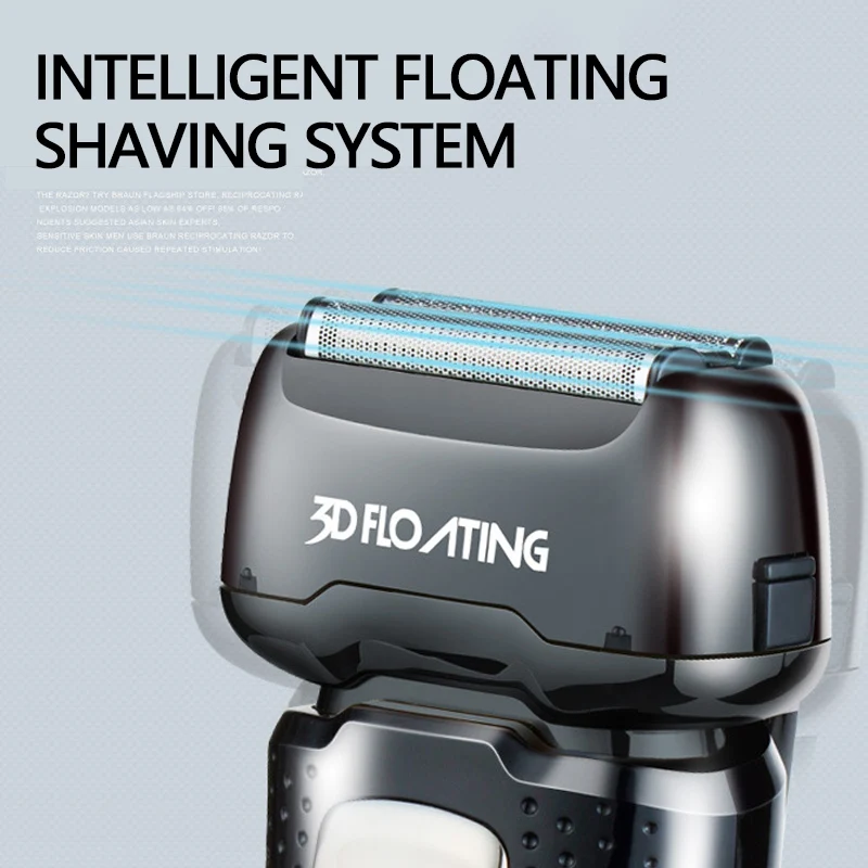 Перезаряжаемая электронная 3d бритва для мужчин триммеры с плавающей головкой