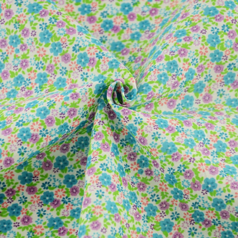 Зеленый принт цветочный дизайн простой жир четверть домашний текстиль 100% хлопок