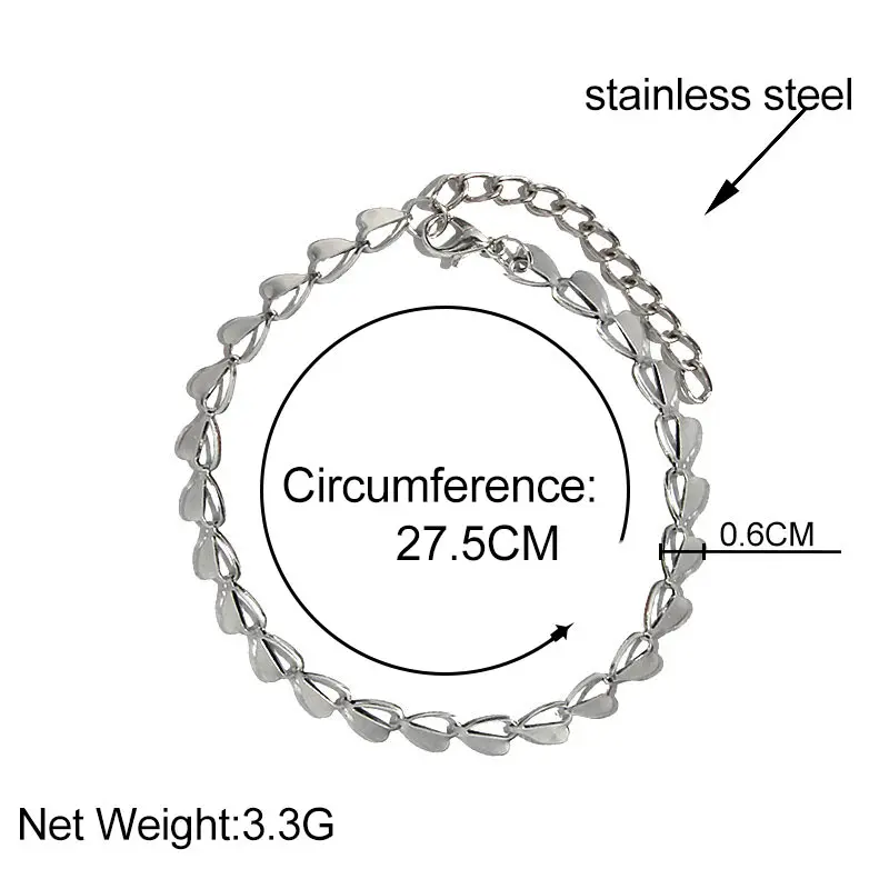 

2020 Fashion Hollow Heart-shaped Anklet Bracelet For Women Silver Color Stainless Steel Lock Shape Anklet Creative Jewelry Gifts