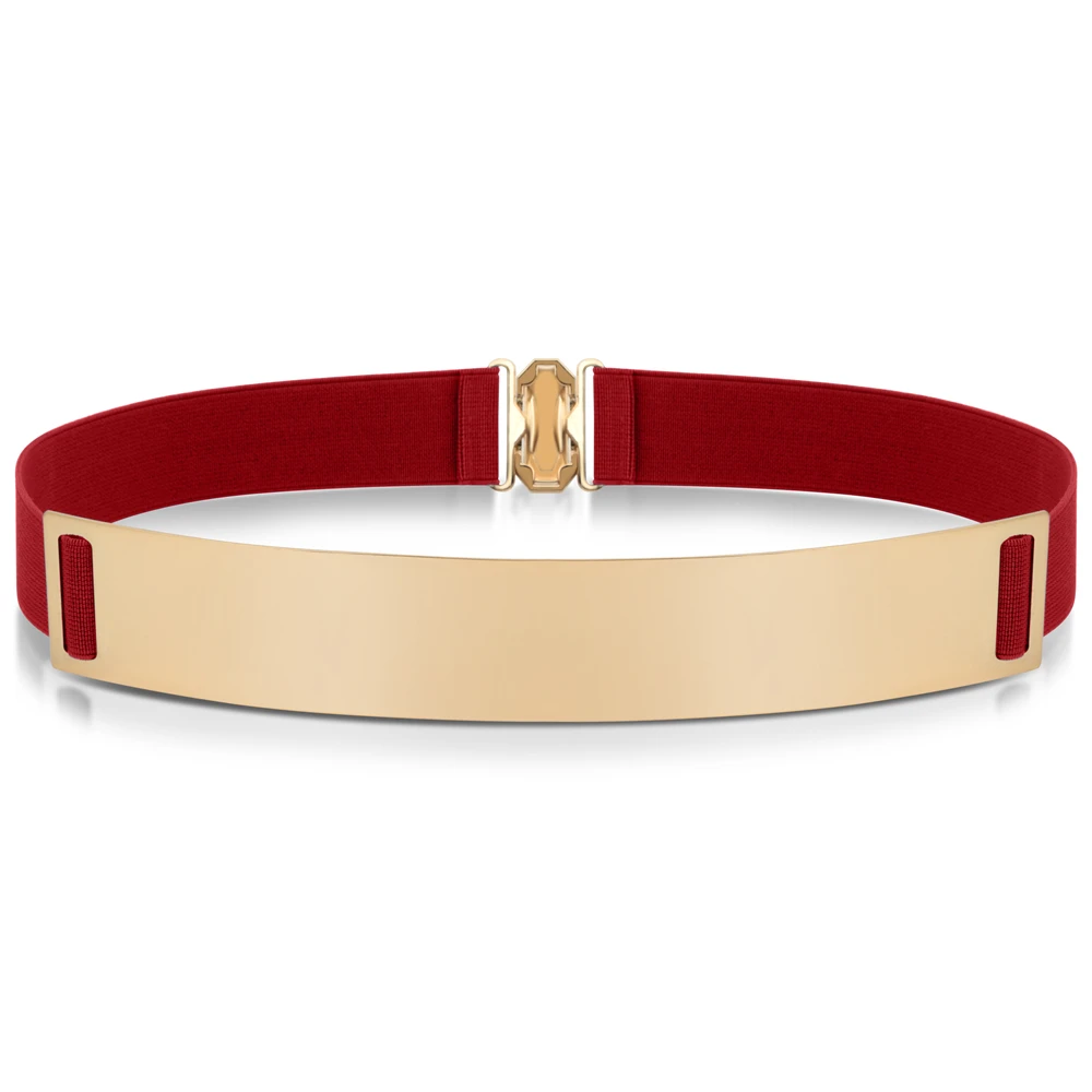 Новый Модный женский пояс эластичный зеркальный металлический блестящий