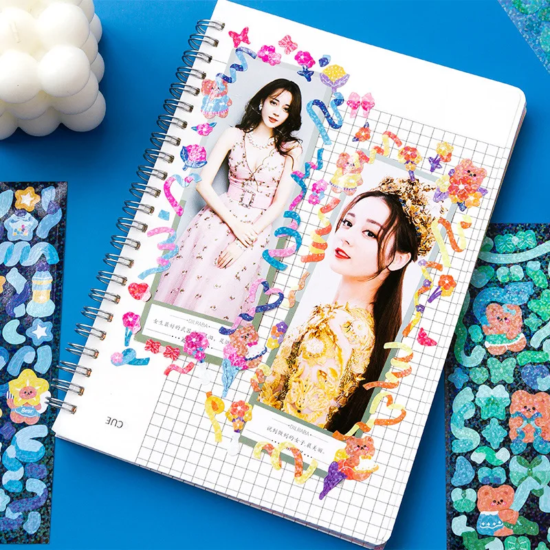 Альбом для стикеров 2 листа Лазерная Лента конфетти декорация сделай сам