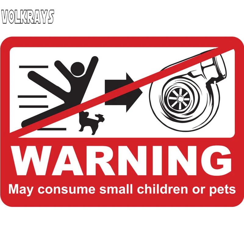 Volkrays мультяшная наклейка для автомобиля турбо предупреждающие аксессуары