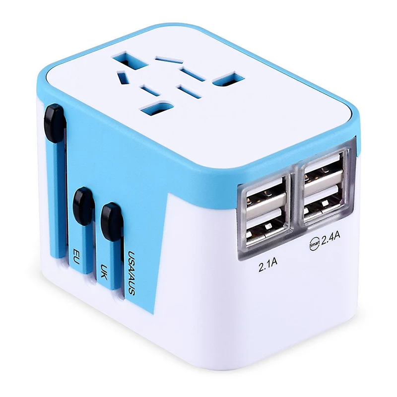 AAAE Top-power Plug Adapter Международный дорожный-с 4 портами usb рабочий-адаптер 100-250 В-Тип C