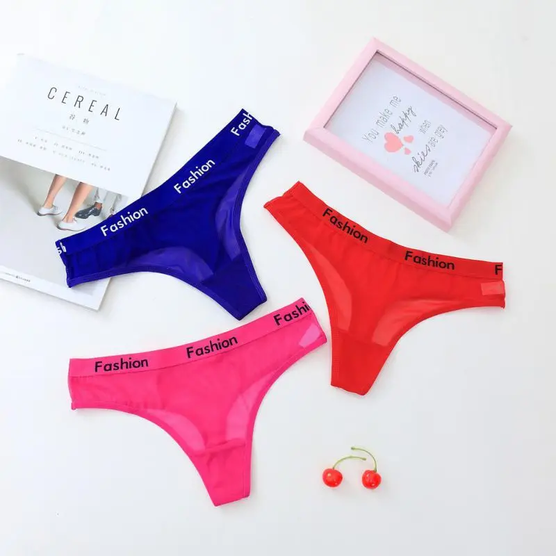 Модные женские трусики с буквенным принтом стринги нижнее белье пикантные
