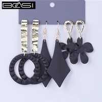 bosi women set earrings fashion jewelry drop earrings black metal long earrings simple earring girls wholesale minimalist boho