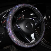 lady crystal car steering wheel cover women red hot pink purple rhinestone 38cm 15 for toyota corolla rav auris camry avensis