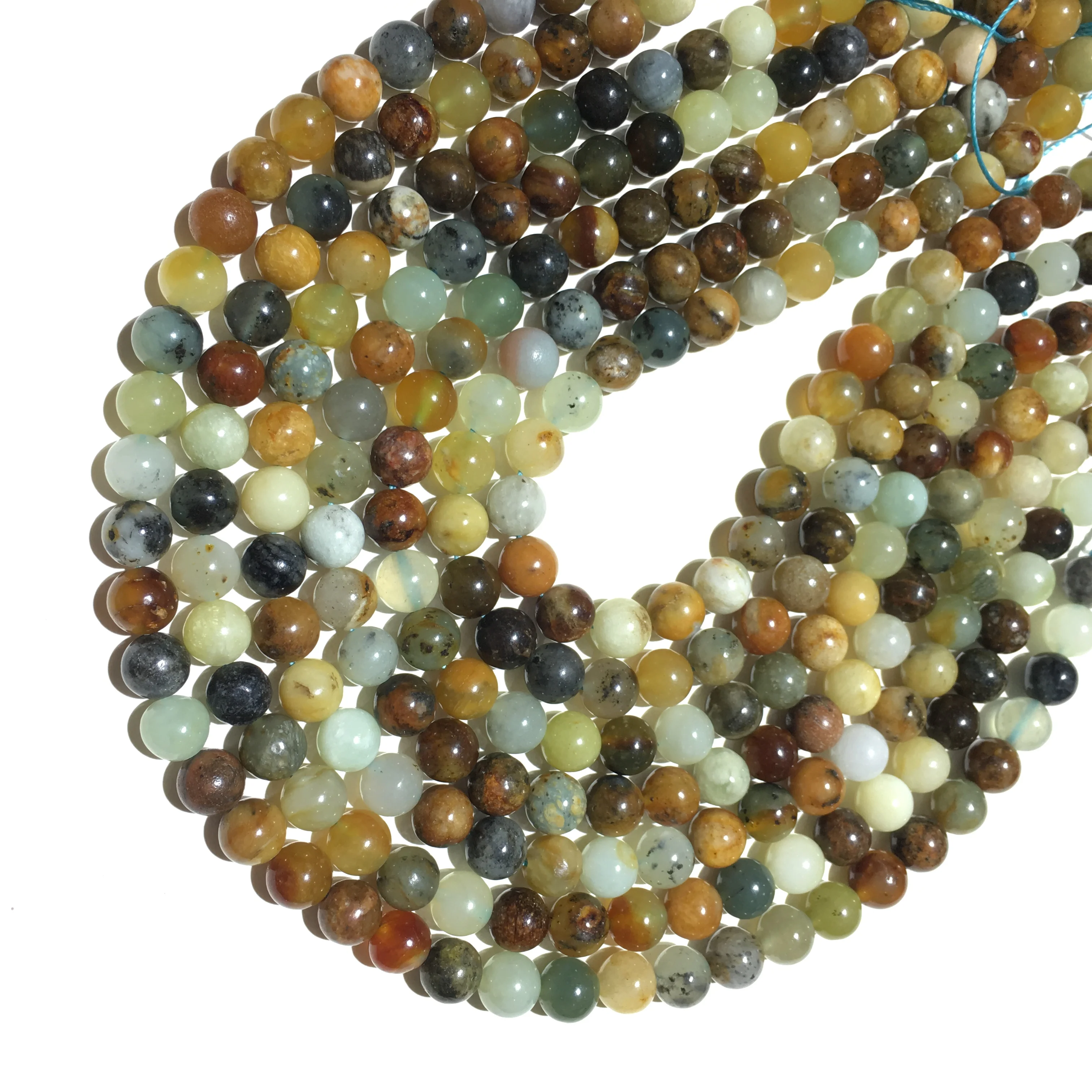 Огонь Новый нефритовый халцедон натуральный зеленый камень Бусины Исцеление