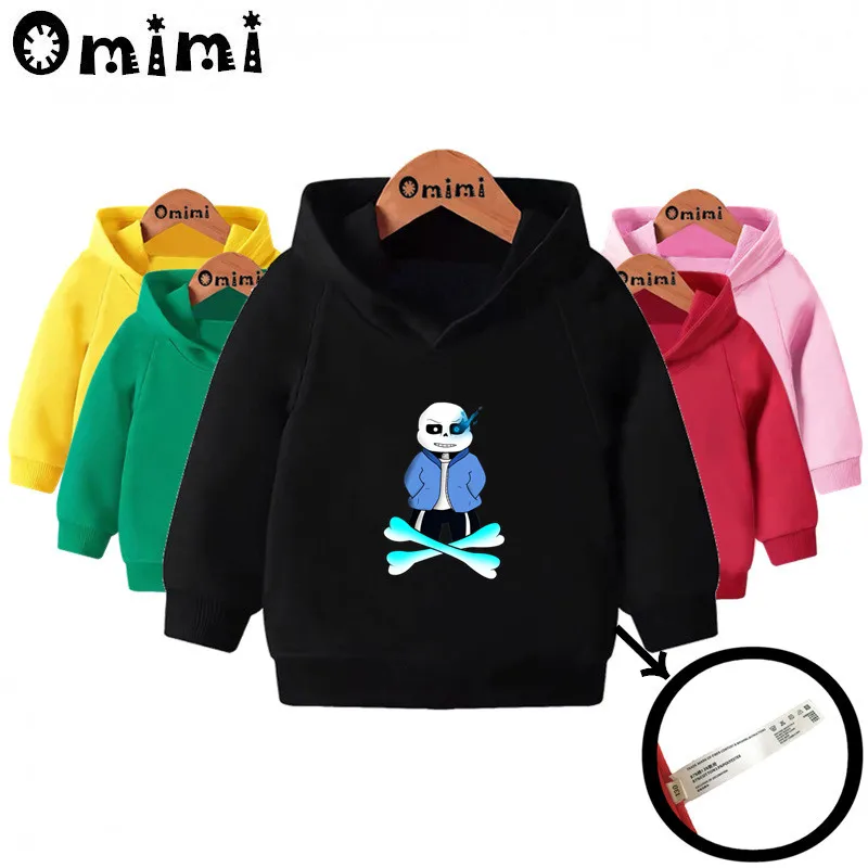 Детский свитшот с капюшоном изображением черепа брата Undertale без рисунка детские