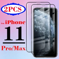 2pcs ip 11promax protective glass on for apple iphone 11 pro max tempered i phone 11pro 11max promax screen protector iph film