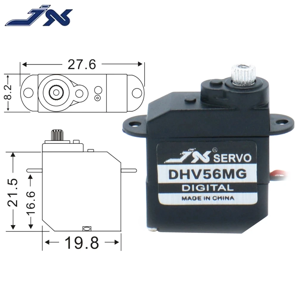 

JX Servo DHV56MG 5.6g DS Digital Coreless MG Metal Gear HV Servo 1.2kg 0.10sec For RC Car Robot Airplane Aircraft Drone