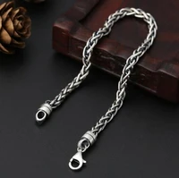 thin stainless steel twisted chain bracelet for men casual fashion jewelry gift
