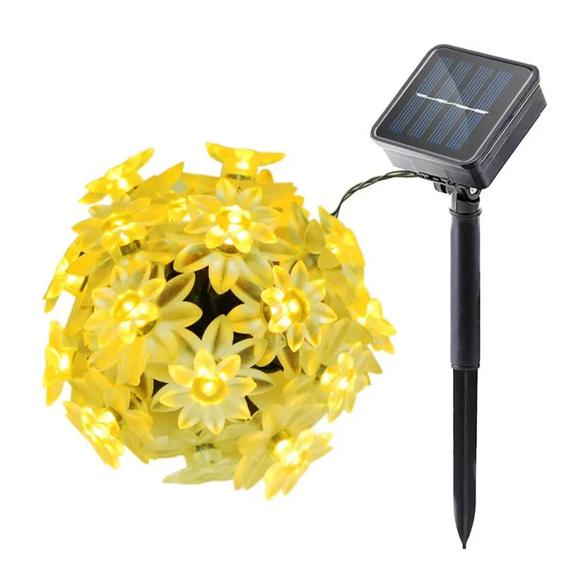 Наружный 50 Led многоцветный струнный светильник цветок лотоса Сказочный s