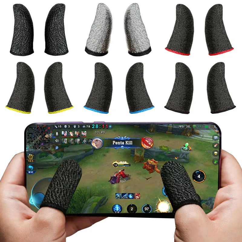 

4pcs 18pin/24pin PUBG Mobile Game of the finger gloves for gaming Touch Screen Sweat-Proof Thumb Finger Cover Sleves for Game