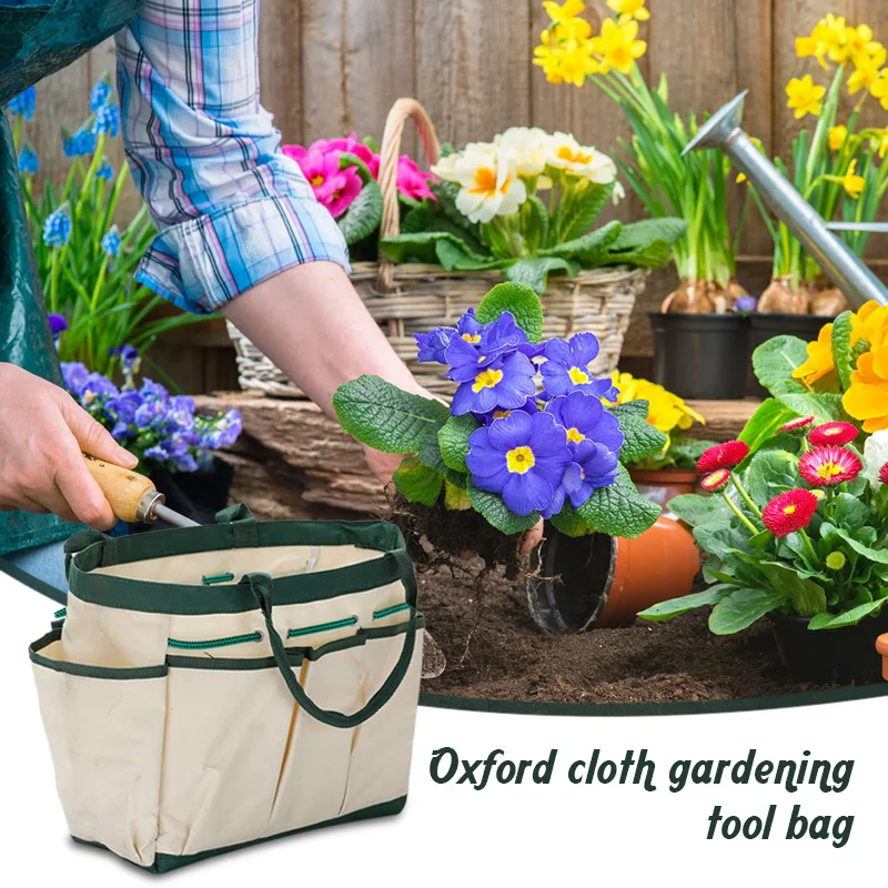 

Садовая Сумка-тоут с несколькими карманами, органайзер для инструментов для растений, сумка-держатель с 8 карманами для улицы, сверхпрочные ...