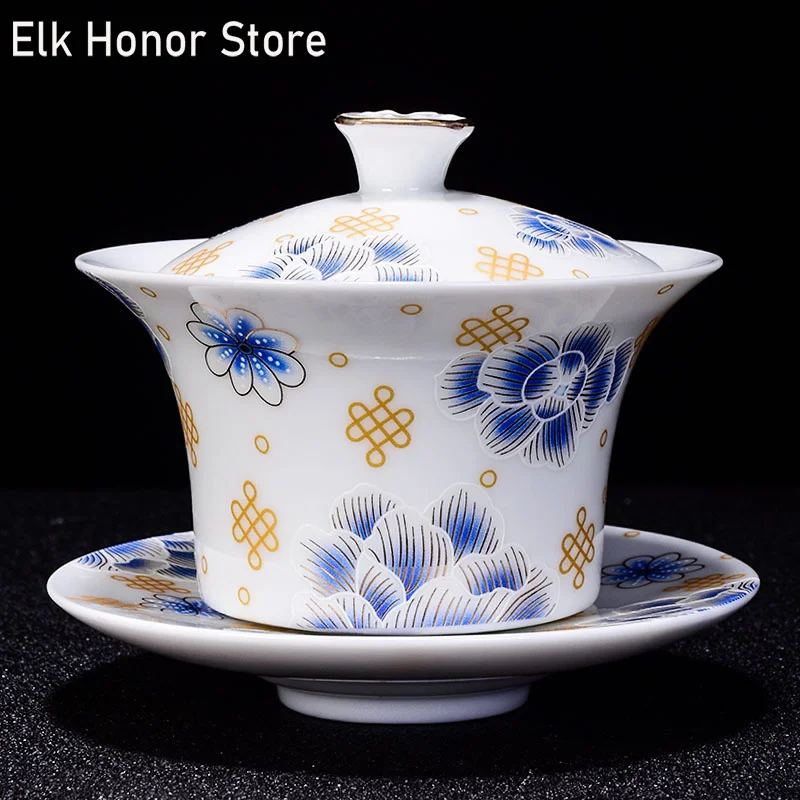 

Коллекция 110 года, искусственные чашки, Gaiwan, ручная роспись, чай из цветущей вишни, китайские винтажные аксессуары для чайного набора