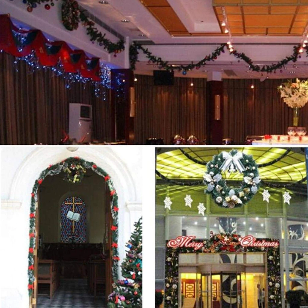 

Artificial Plants Green Christmas Decor For Home Ornament Hanging Christmas Tree Rattan Garland Wedding Party DIY Decorations